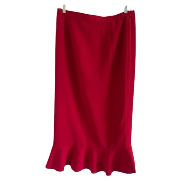 LISA RENE Women’s Red 100% Polyester w/Acetate Lining Pencil Skirt-Plus Size 16 - Picture 1 of 5
